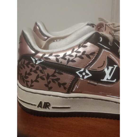 Women's Sz 8 Youth 6.5Y Louis Vuitton x Nike Air Force 1 Painted 877083 901 - Picture 4 of 14
